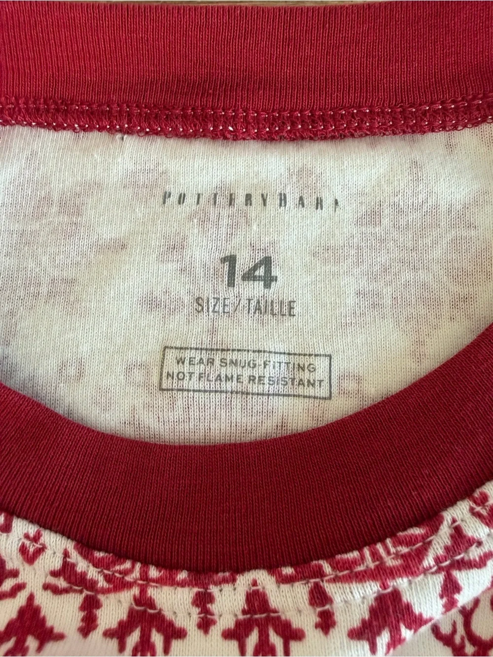 Pottery Barn Teen Red and White Reindeer Fair Isle Pajama Set
